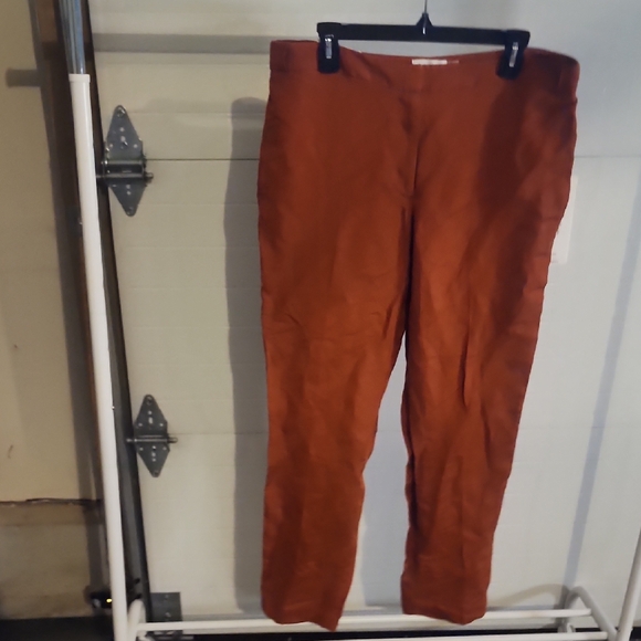 Calvin Klein Highline Dress Pants Size 12 Linen Blend Tapered Leg Ankle - Picture 1 of 6
